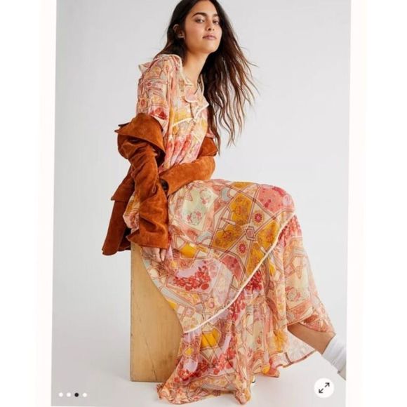 Free People Dress Free Spirit BoHo Floral Maxi Dress - Picture 1 of 15